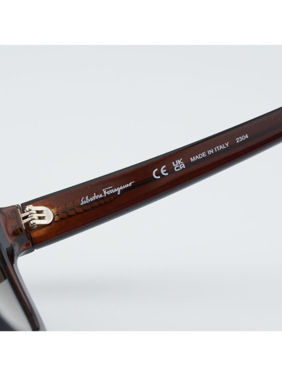 Salvatore Ferragamo SF1066S 210 Sunglasses Brown Square Frame, Grey Lenses main image 8